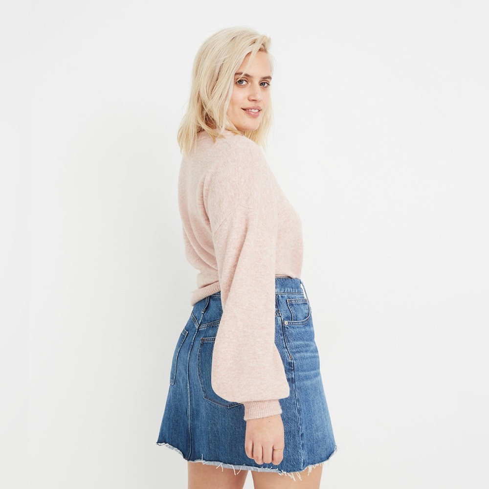 NWT Madewell Rigid Denim A-Line Mini Skirt in Lakeline Wash: Eco Edition